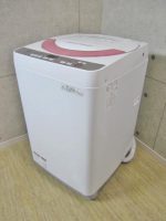 美品 シャープ 6.0kg 全自動洗濯機 ES-GE60R-P 16年製