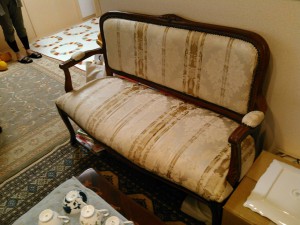 【イタリア家具】ベンチソファを出張買取いたしました。