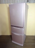 多摩市にて三菱の3ドア冷凍冷蔵庫【MR-C34TL-P】を出張買取いたしました。