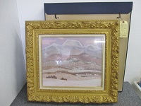 相模原市にて 広瀬功 妙高山新雪 油絵 を買取ました