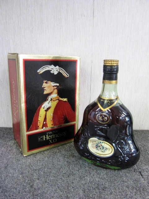 世田谷区にて Hennessy ヘネシー X.O COGNAC 金キャップ グリーンボトル 未開栓を買取ました