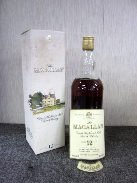 世田谷区にて THE MACALLAN マッカラン 12年 旧ボトル 1,000ml 古酒 ウイスキー 未開栓 を買取ました