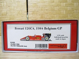 モデルファクトリーヒロ ルディテール フェラーリ 126C4 ベルギー 1984