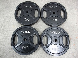 WILD FIT 黒 ラバープレート 10kg×4