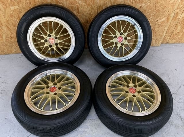 東京都 小平市にて レアマイスター ブルネッロ ゴールド 17×7J/スタッドレス4本セット を店頭買取しました