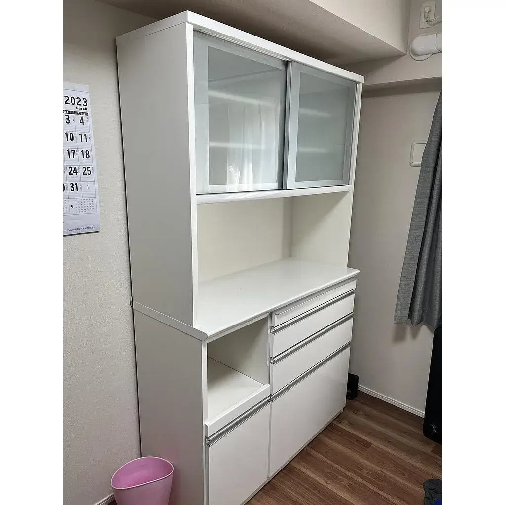 東京都 小平市にて 食器棚 ノーブランド W120 D50 H200 ブル・モイス有り を出張買取しました
