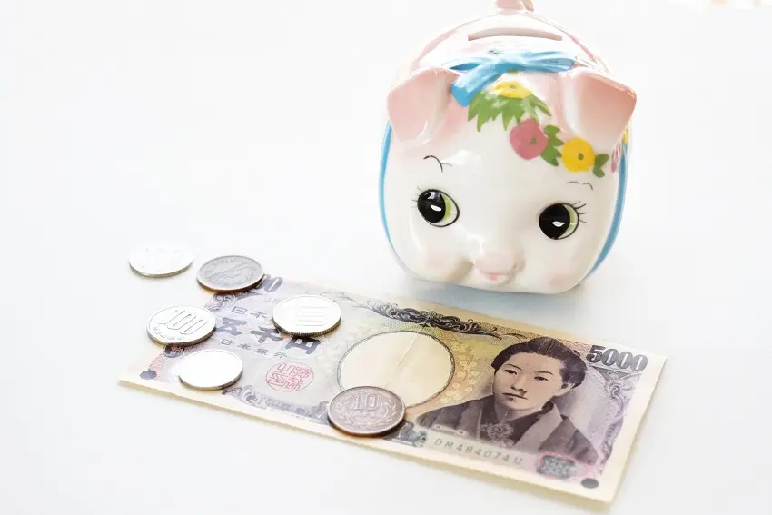 ブタの貯金箱とお金