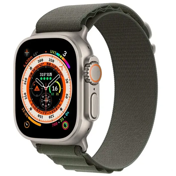 Apple Watch Ultra GPS+Cellularモデル 49mm MNHJ3J/A [グリーンアルパインループ S]